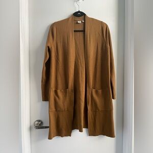 TWIK Long Open Front Cardigan - Tan